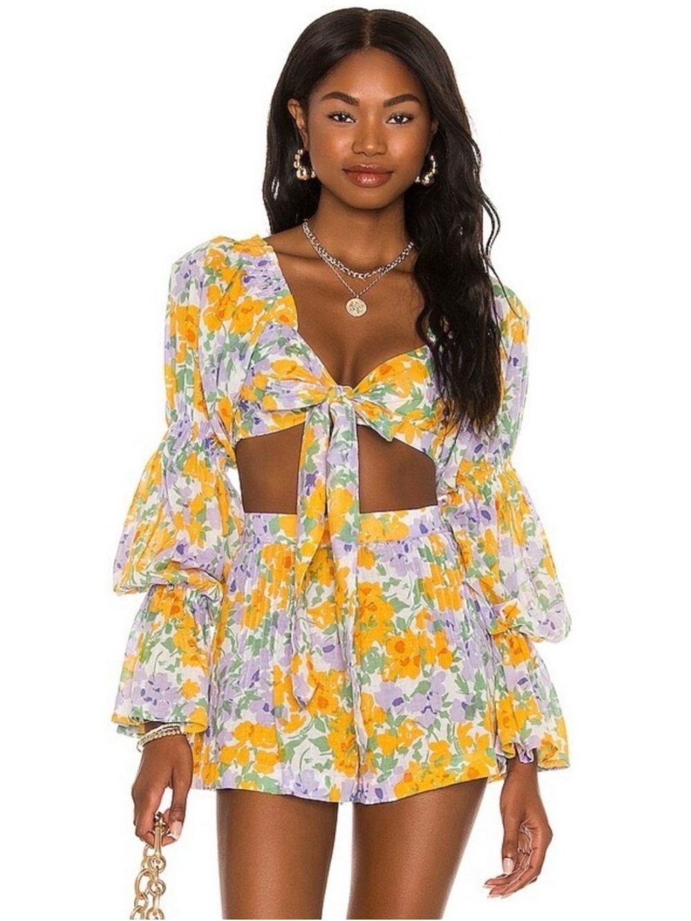Tularosa Lydia Top in Periwinkle Floral top only medium NWT